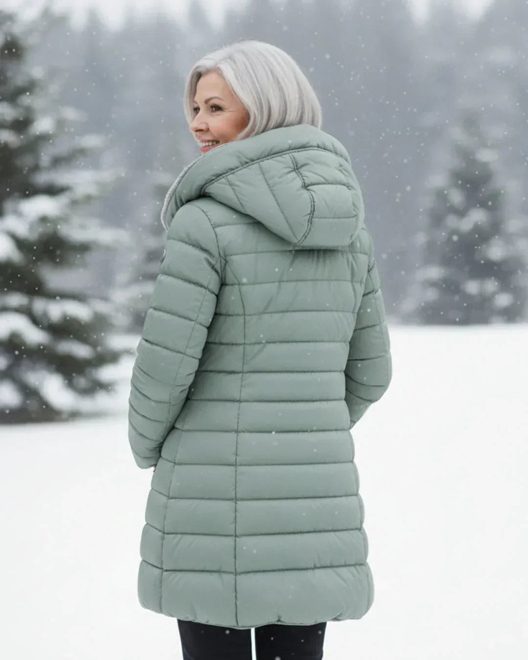Isolierte Winterjacke mit Sherpa-Haube