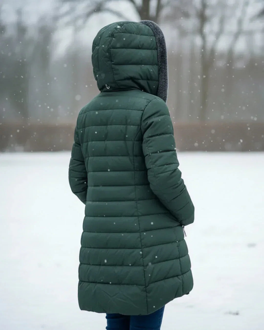 Isolierte Winterjacke mit Sherpa-Haube