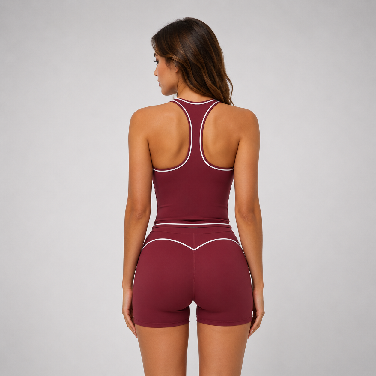 Hochtaillierte Stützshorts Trainingsset